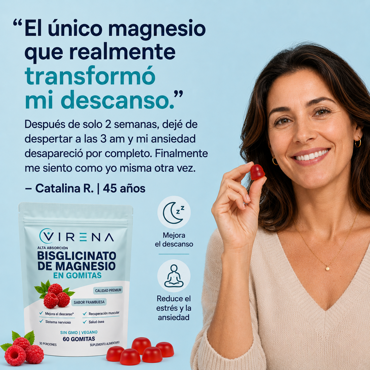 Gomitas de Magnesio Bisglicinato | Despierta sintiéndote realmente descansada